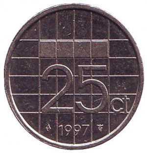 Монета 25 центов. 1997 год, Нидерланды. Полтава - изображение 1