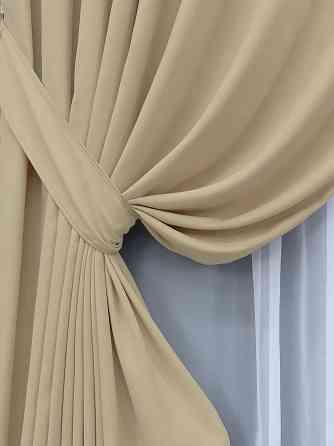 Комплект готових штор VR-Textil Мікровелюр Petek № 1491ш Бежевий 200х290 см 2 шт (32-527) Київ