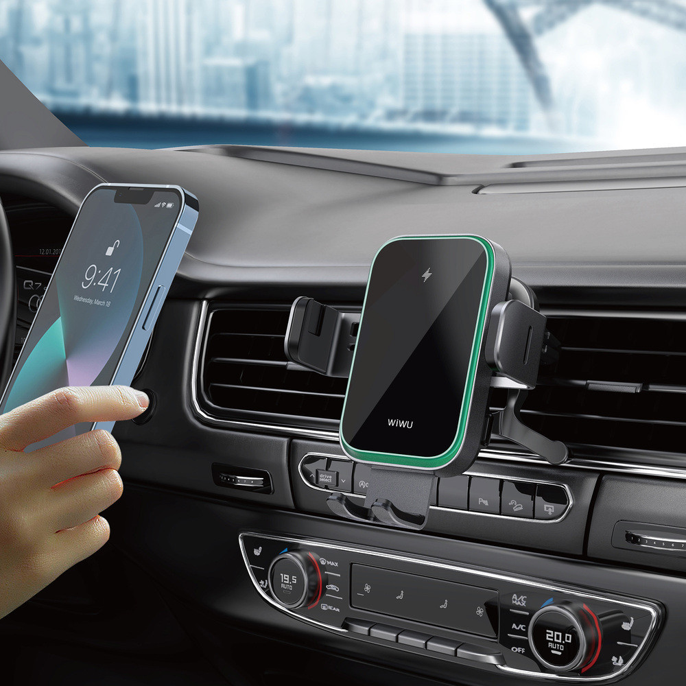Автотримач для телефона з БЗП WIWU FREELANDER Car Wireless Charger CH-313 Black Одеса - фото 8