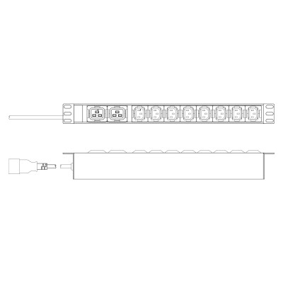 Силовой блок 19" 1U w/PDU 8xC13, 2xC19, 16A, 250V, вилка C20 Digitus (DN-95427) Винница - изображение 9