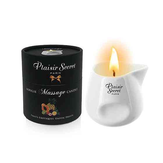 Массажная свеча Plaisirs Secrets Pineapple Mango (80 мл) подарочная упаковка, керамический сосуд Sex Aura Киев