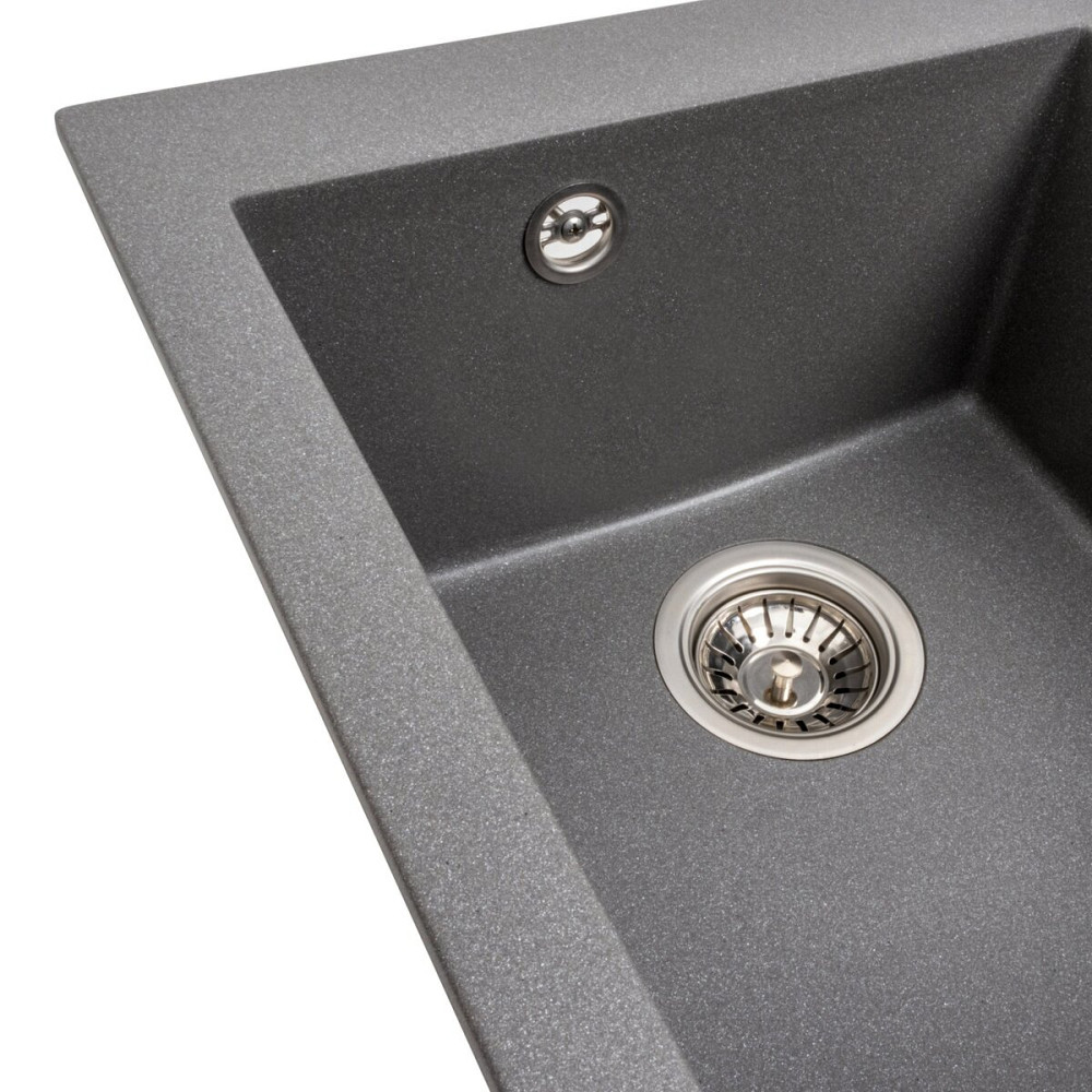 Гранітна мийка для кухні VALESO SOKIL 4150 матова Сірий мусон Коломыя - изображение 4