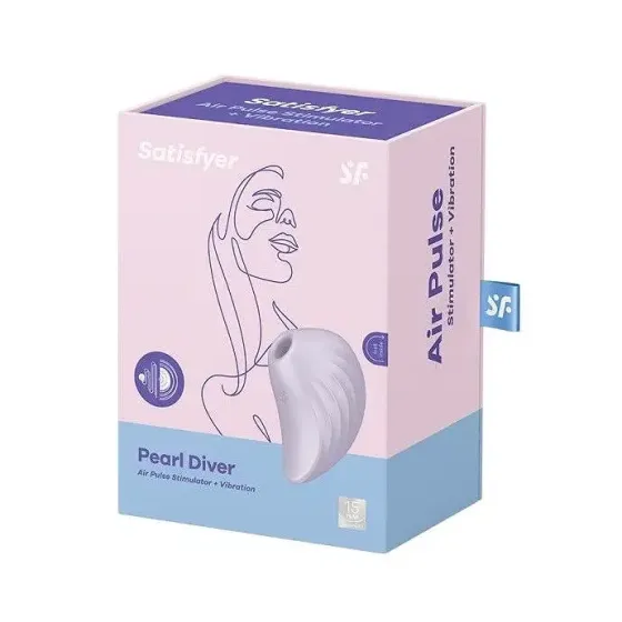 Вакуумний кліторальний стимулятор із вібрацією Satisfyer Pearl Diver Violet Львів