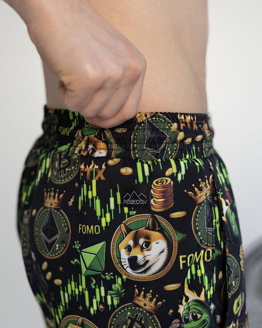 Пляжные шорты мужские черные Pobedov Vocation Kripta Киев - изображение 8