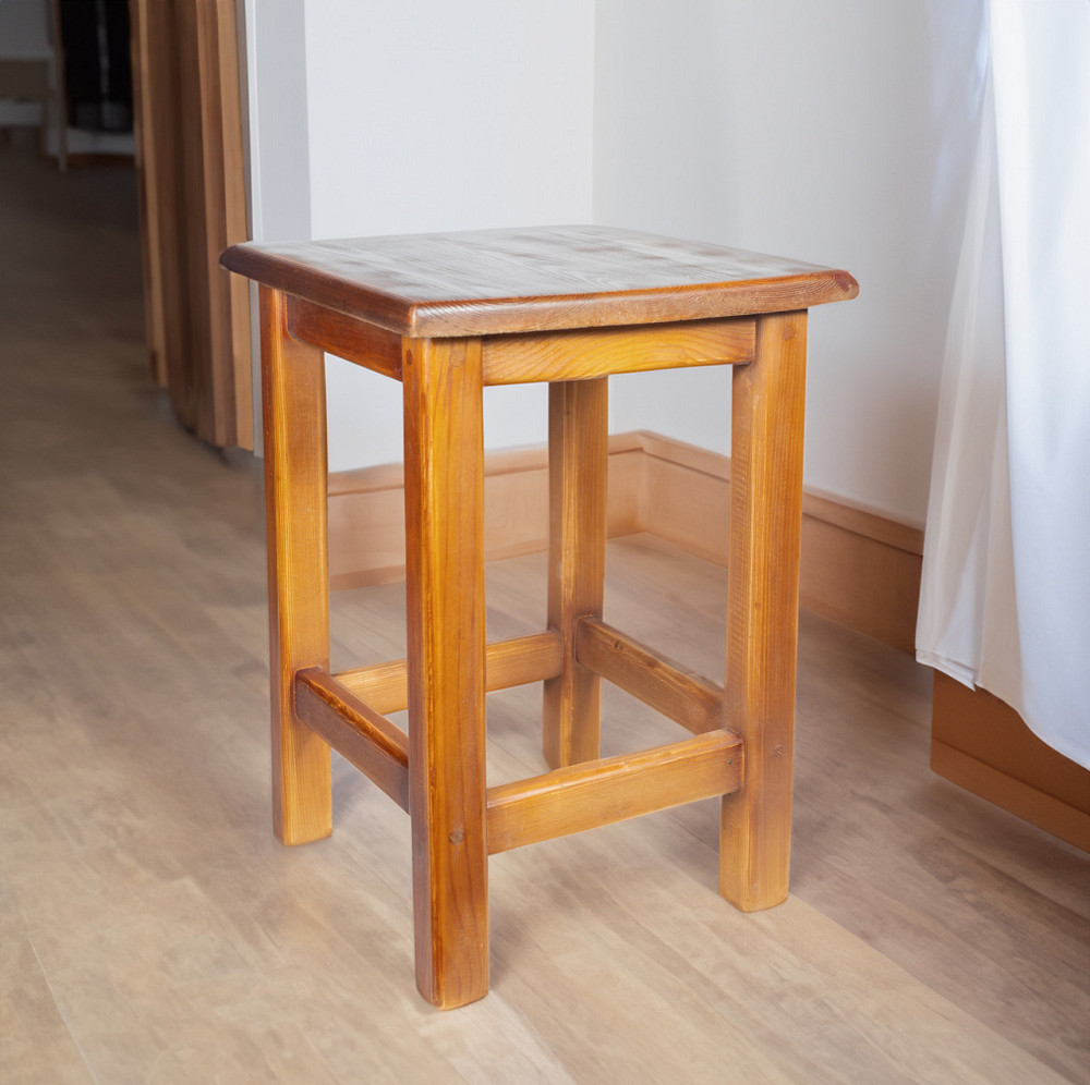 Табурет с натурального дерева ель с дополнительным укреплением ножек, сделано в Украине Каменец-Подольский - изображение 7