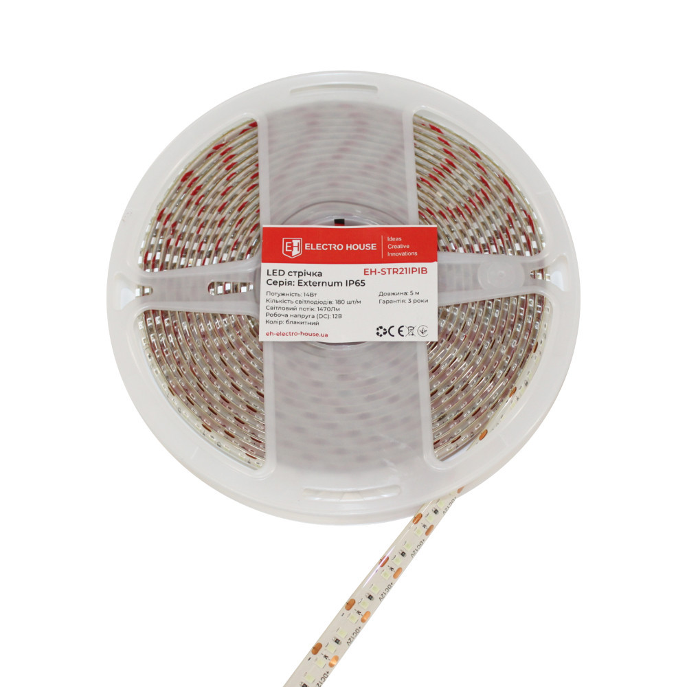 LED стрічка 14Вт 12В 180 діодів, блакитний,  IP65 , серія Externum IP65 , гарантія 3 роки Дніпро - фото 3
