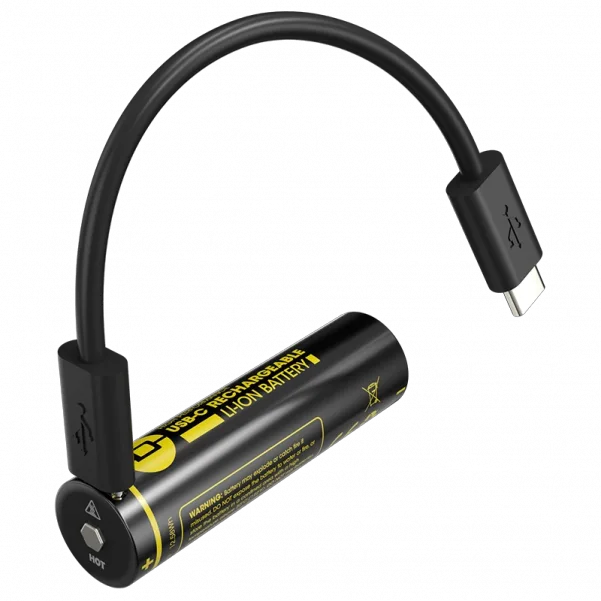 Аккумулятор 18650 Nitecore NL1834R 3400mAh 3.7V Li-Ion с зарядкой от USB-C (Черный) Винница - изображение 3