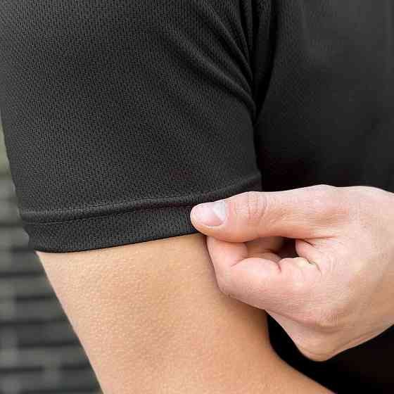 Тактична мілітарі футболка кулмакс чорна чоловіча Pobedov Ergo Київ