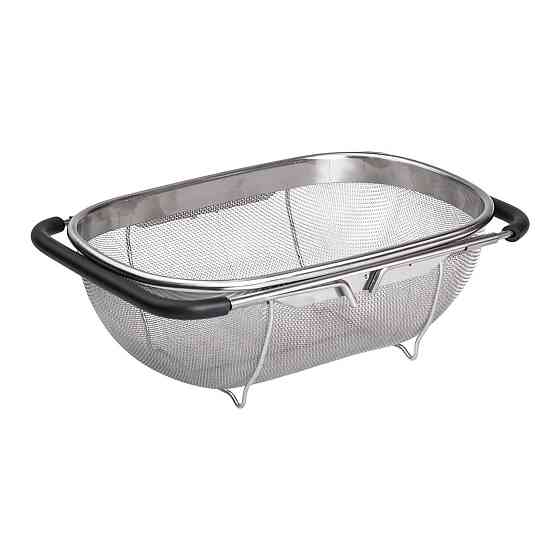 Дуршлаг сито на раковину для мытья овощей и фруктов 29х19х10 см из нержавеющей стали HP-19-18-S Киев