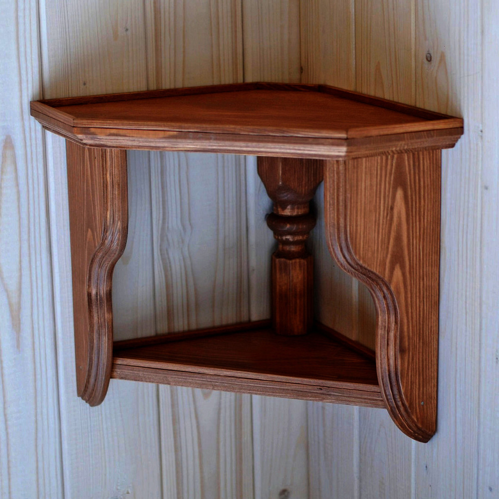 Угловая настенная полка 