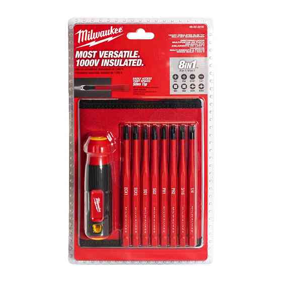 Набір прецезійних викруток VDE MILWAUKEE 10-в-1 (ручка VDE + 10 біт VDE, текстильний чохол) Одеса