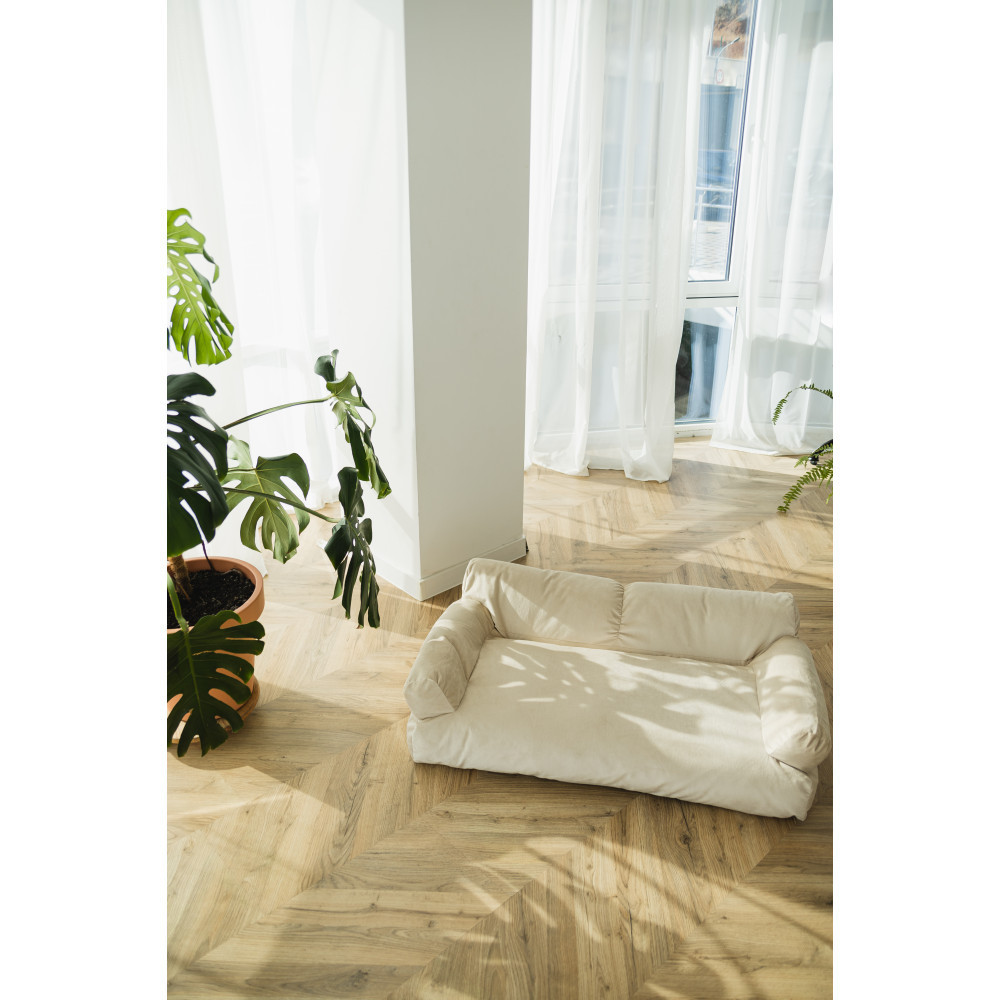 Велюровий диванчик для собак і котів Incor бежевий 10073 L (100х60х30) Київ - фото 8