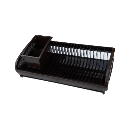 Сушарка для посуду + підставка для ст.приладів 2в1 пластик коричневий 191-02 Ламела Житомир - фото 1