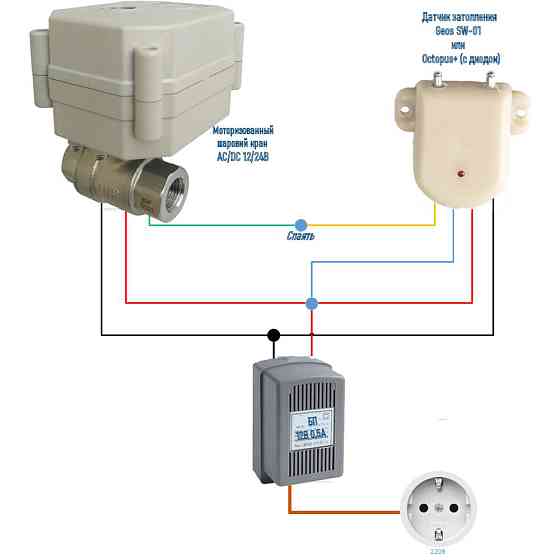 Кран кульовий з електроприводом YYD-1, 3/4", 220В, 10Вт, 40 бар Киев