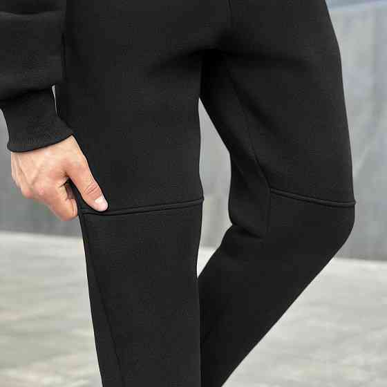 Чорний чоловічий спортивний костюм осінь/зима з капюшоном Pobedov Space Київ