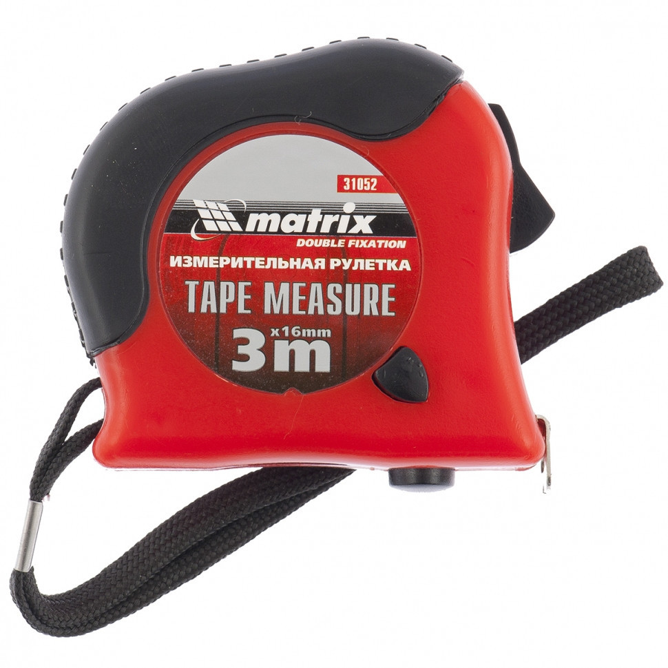 Рулетка Double fixation, 7,5 м х 25 мм, прогумований корпус, подвійна плавне фіксація MATRIX Полтава - фото 1