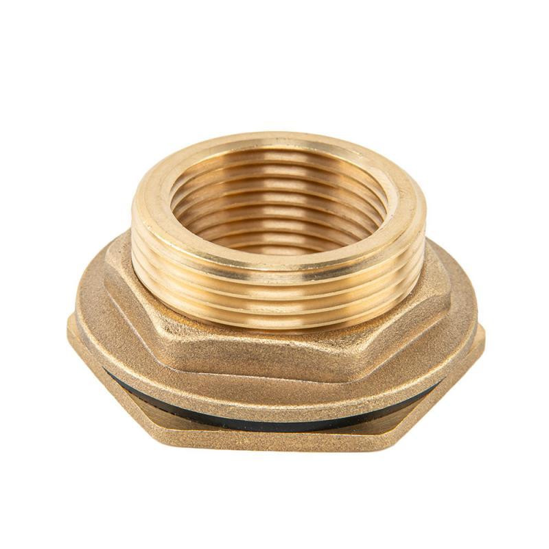Втулка для бака РВ 1" - РЗ 1 1/4" з гайкою та прокладкою 1 1/4", BRASS, BR-P100114 Київ - фото 1