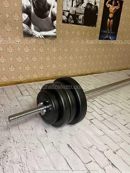 Штанга наборная на 32 кг Гантели, гири, штанги и диски в ударостойком пластике Киев - изображение 7