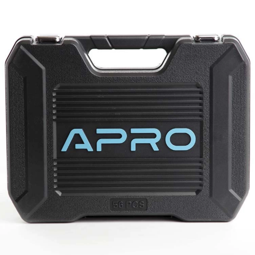 Набір насадок та інструментів 90T 1/2" CrV 56 шт. + протиударний кейс APRO Житомир