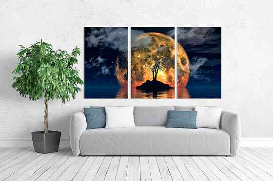 Модульная картина в гостиную / спальню  Місяць    ART-128_3A 100х150 см Киев