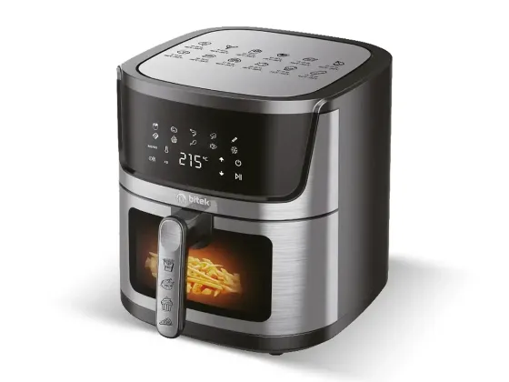 Аэрофритюрница BITEK BT-5395 14л 4800Вт, сенсорная, 2 ТЭНА, обзорное окно, 10 программ, черная Одесса