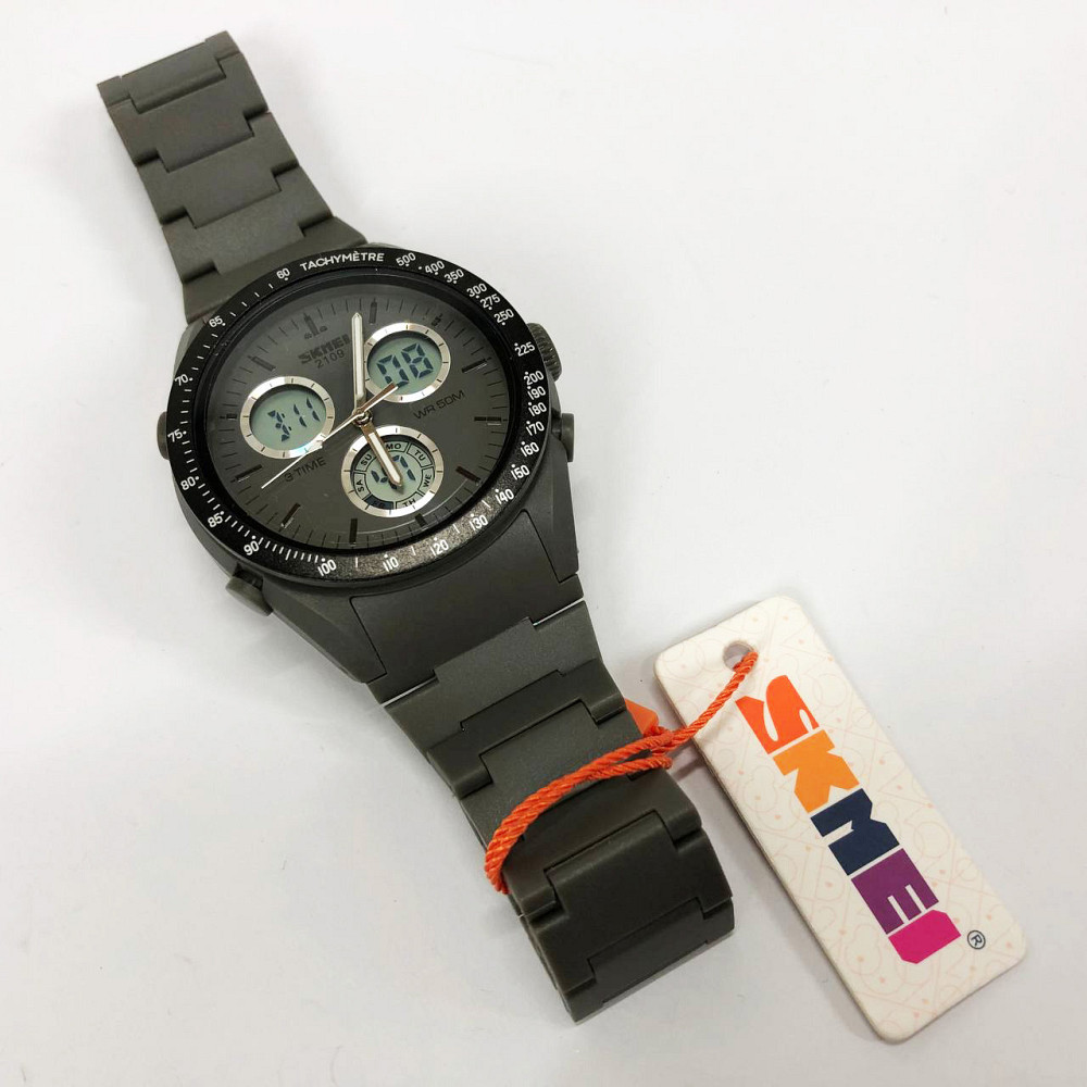Годинники чоловічі спортивні SKMEI 2109GY, Годинники спортивні скмей, Армійський NJ-788 годинник мілітарі Київ - фото 8
