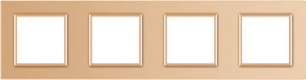 LIVOLO Рамка 4-постова LIVOLO, загартоване скло, золота, 294×80 мм (VL-P7E/E/E/E-8A) Коломия - фото 1