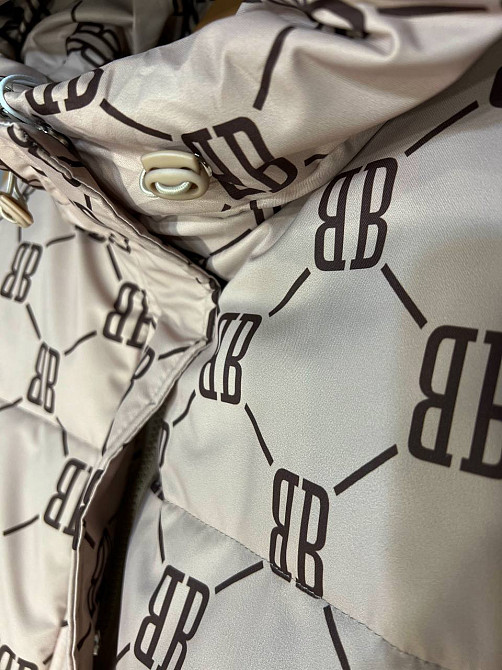 Куртка жіноча оверсайз демісезонна HAIZIYUAN 192 з капюшоном візерунок літери BB капучино, капучино, XL Київ - фото 13