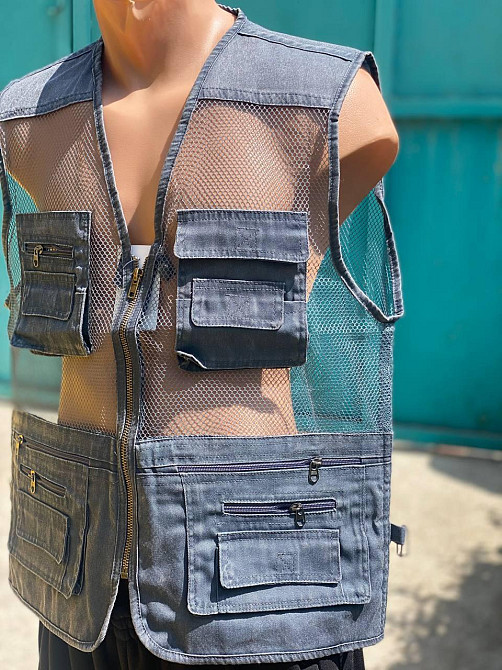 Жилетка сітка літня норма 1XL (46) чоловіча кишень 12шт!Безрукавка для риболовлі Одеса - фото 1