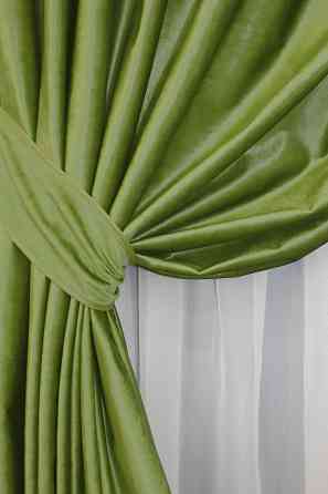 Комплект готових штор VR-Textil Оксамит № 902ш Салатовий 150х280 см 2 шт (30-707) Київ