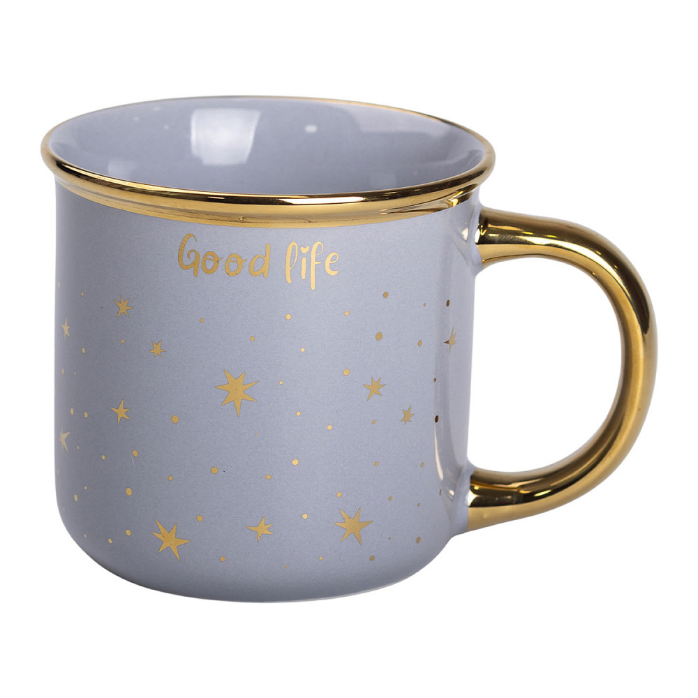 Чашка порцелянова із золотим обідком та позолоченою ручкою 320 (мл) Good life Сіра RX-N231506G Коломия - фото 3