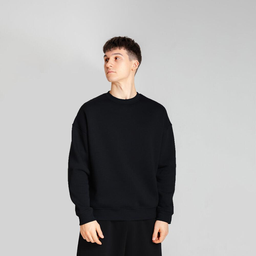 Свитшот Slavni оверсайз мужской черный, Свитшот Slavni Ample тринитка начес черный Киев - изображение 5