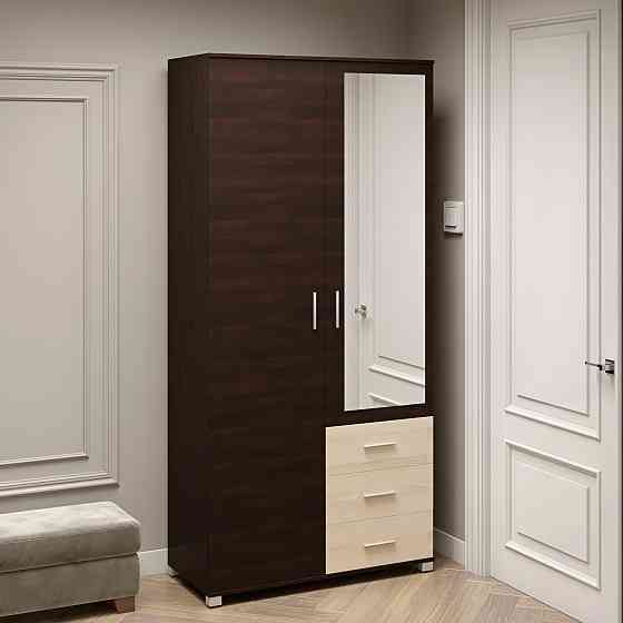 Шафа пряма з дзеркалом та ящиками Еверест Бриз ШП-4 венге + дуб молочний (DTM-2479) Львів