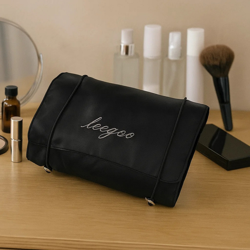 Косметичка для макіяжу портативна, 4 знімних відділення на липучках, чорна Кам'янець-Подільський - фото 6