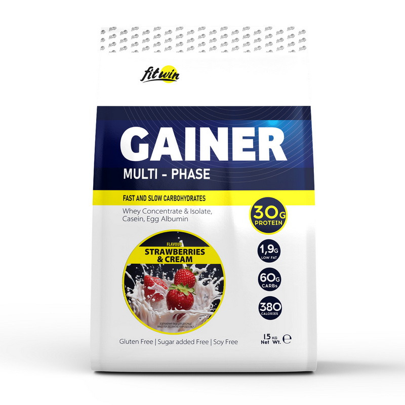 Gainer Multi-Phase (1,5 kg, strawberries &amp; cream) Луцьк - фото 1