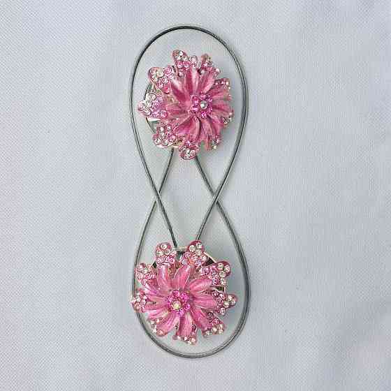 Магніти для штор та гардин "Flowers" набір 2 шт Рожевий (81-213) Київ