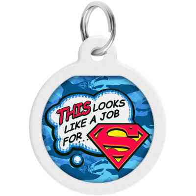 Адресник для тварин WAUDOG Smart ID з QR паспортом "Робота для Супермена", круг 25 мм (0625-1016ru-eng) Вінниця