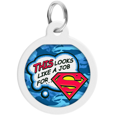 Адресник для животных WAUDOG Smart ID с QR паспортом "Работа для Супермена", круг 25 мм (0625-1016ru-eng) Винница - изображение 1