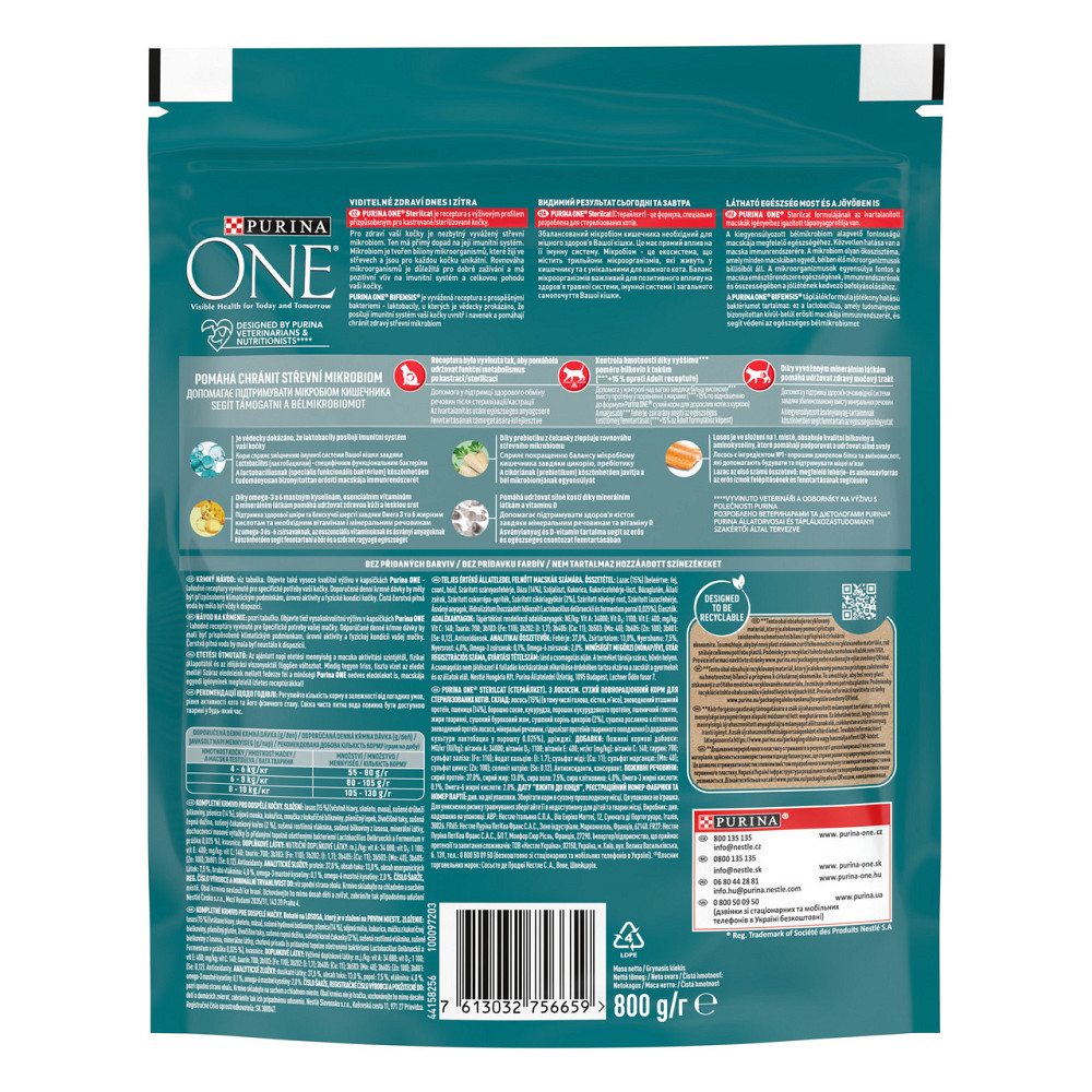 Сухий корм PURINA ONE Sterilcat для дорослих стерилізованих котів, комплекс Bifensis, з лососем, 800 г Київ - фото 4