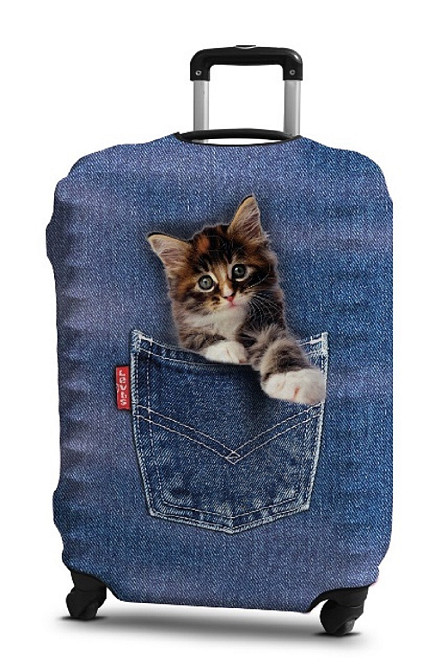 Чехол на чемодан размер S дайвинг с рисунком котенок Киев - изображение 1