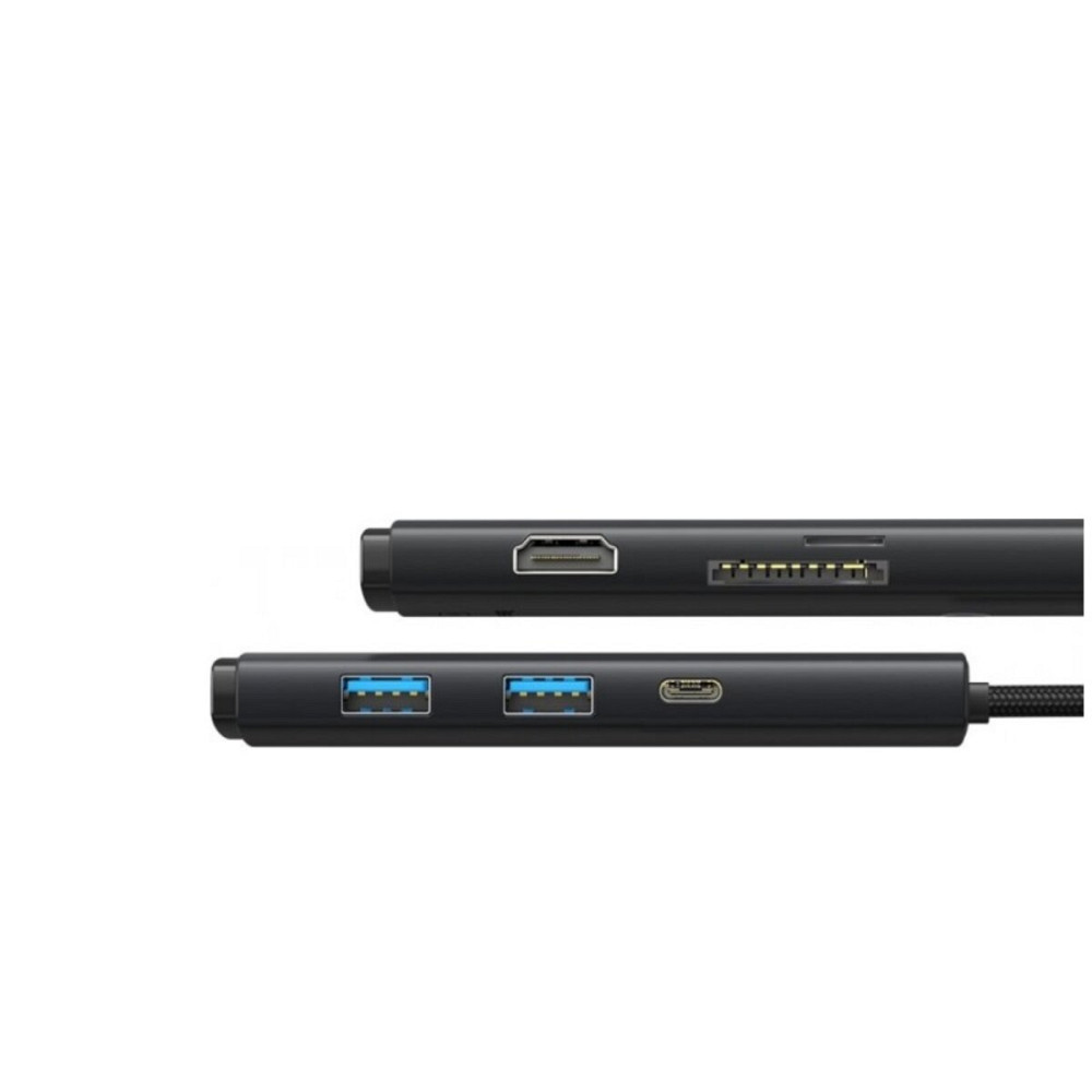 USB-Hub Baseus Lite Series 6-Port Type-C HUB Docking Station (Type-C to HDMI+USB3.0*2+Type-C Data+SD/TF) Black Киев - изображение 3