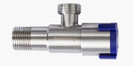 Кран угловой нерж. AQUASTRONG V2 Blue M1/2 х M1/2 (V201) Киев