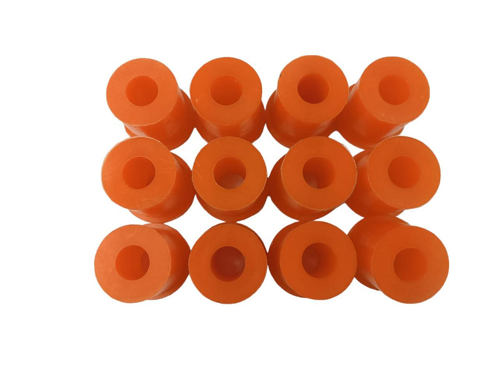 Втулка ГАЗ 3110, 31029, 3102, 2410, 2401 поліуретан оранжевий (к-кт 12 шт) ресори Мукачево - фото 1