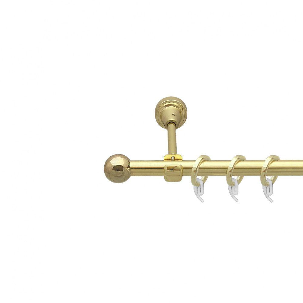 Карниз Orvit Куля Болонь металевий однорядний відкритий гладка труба кільце фасонне металеве  Золото 16 мм 300 Львов - изображение 1