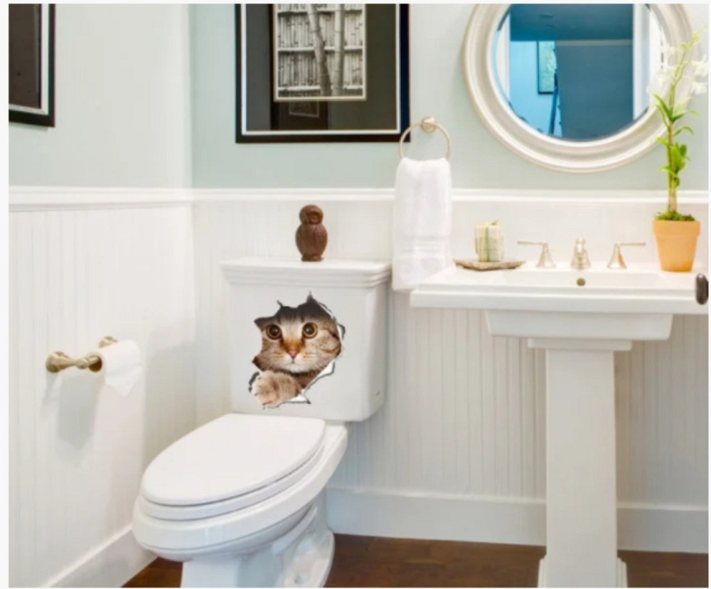 Декоративная наклейка на унитаз Котик Киев - изображение 4