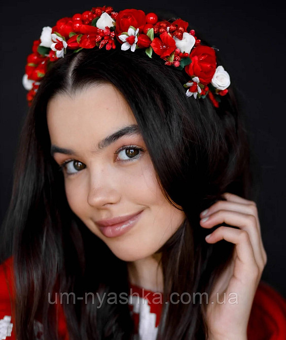 Обідок обруч з трояндочками "Пишний червоний" Кривий Ріг - фото 1