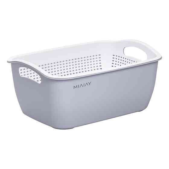 Yiwu Кошик-друшлак 2 в 1 для миття овочів, фруктів і зелені 32×23×13 (см) Білий HP-45-5W Киев