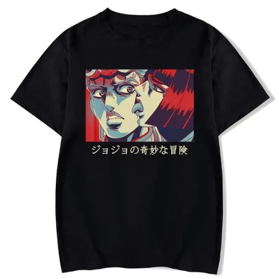 Футболка для мальчика с аниме принтом ДжоДжо оверсайз (рост от 165 до 180 ) Черный AnimeT00044m Днепр