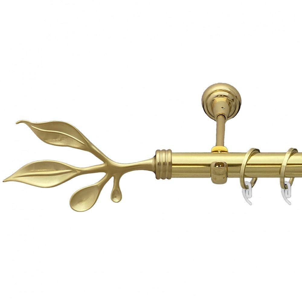 Карниз Orvit Баваро металевий однорядний відкритий гладка труба кільце фасонне металеве  Золото 25 мм 200 см Львов - изображение 1