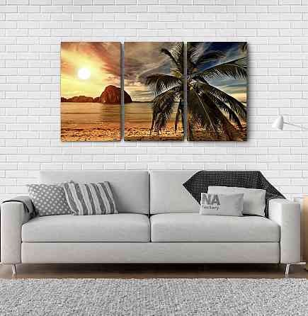 Модульна картина Захід Пляж Аrt-168_3А Київ